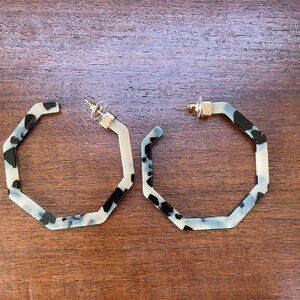Bundle 3 for $12.  Lucite Animal Print Geometric Hoop Earrings